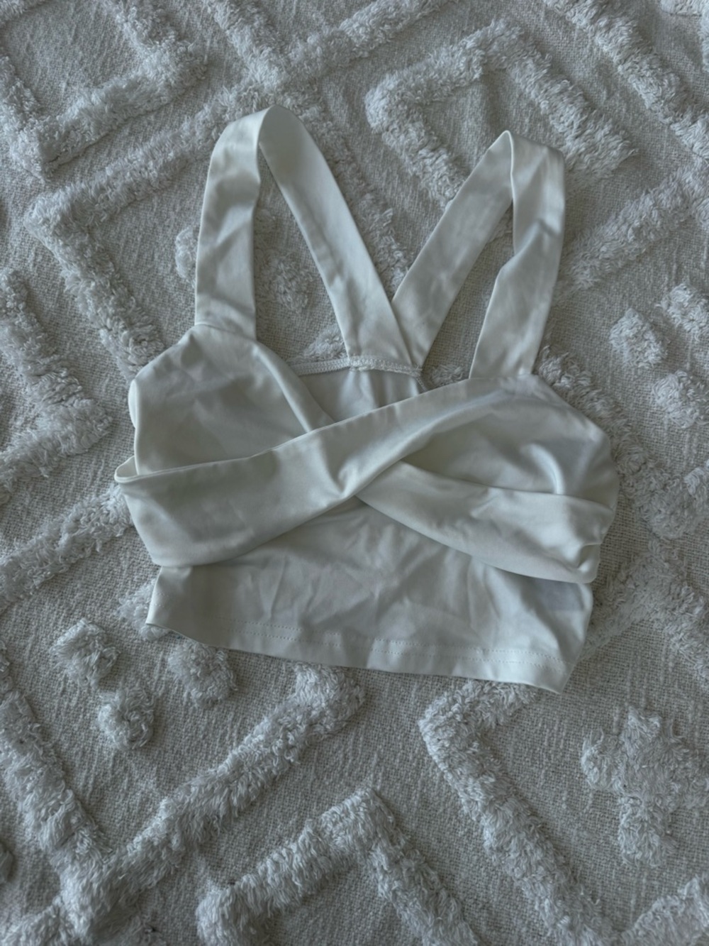 White Cropped Top with Cross Detail